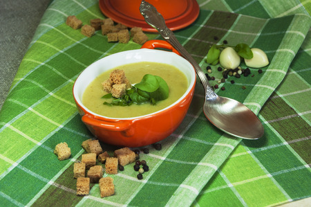 Homemade vegetable cream soupの写真素材