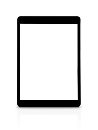 Modern digital tablet with blank screen on white isolated background with clipping path. Element for design.の写真素材