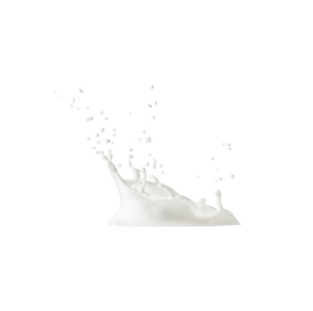 Splash of milk or cream isolated on white background with clipping path. Design element.の写真素材