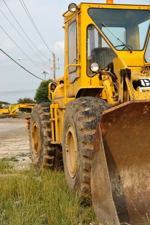 Yellow Backhoeの写真素材