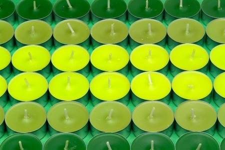 Grouping of green candlesの写真素材