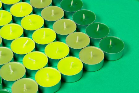 Grouping of green candlesの写真素材
