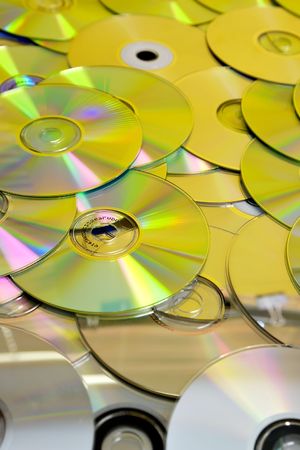 abstract background made of compact discsの写真素材