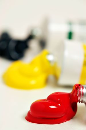 Primary Colors of paintの写真素材