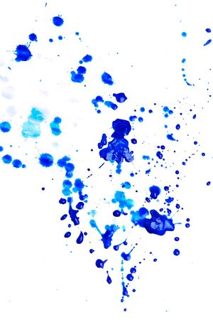 Blue paint splashed on white backgroundの写真素材