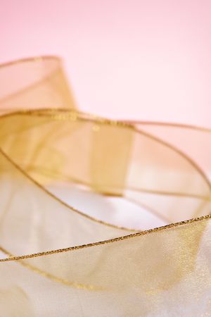 Decoration ribbon, wide, curls, snowの写真素材