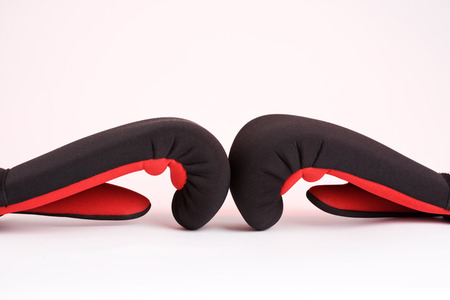 Black and red Boxing Glovesの写真素材