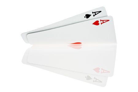 Pocket Aces Isolated on white background with reflection