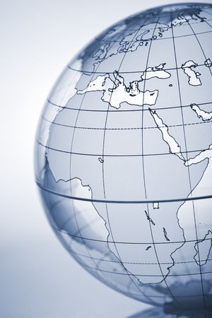 Translucent globe with backlit background