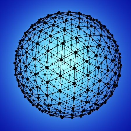 Abstract Globe Mesh on blue