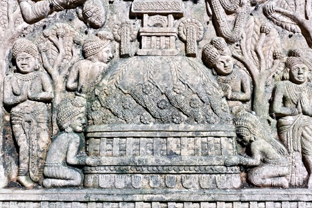 Ancient mural in temple,Chiang Mai Thailandの写真素材