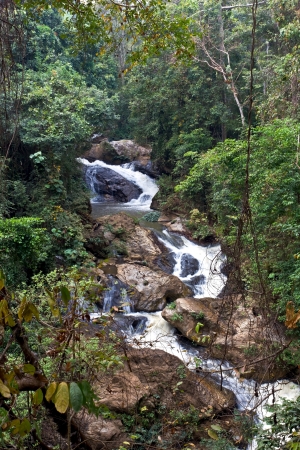 Mae sa water fall located in Chiang Mai Thailandの写真素材