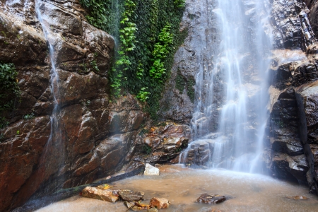Takmok waterfall located Huai Tueng Theo in Chiang Mai Thailandの写真素材