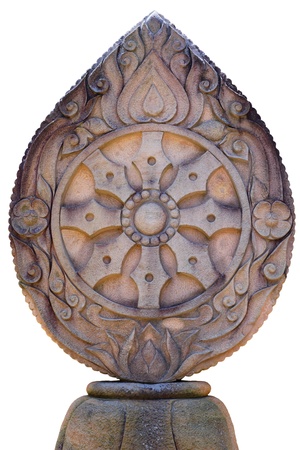 Stone carving handicraft on white backgroundの写真素材