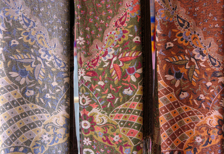 Textile fabrics of different colorsの写真素材