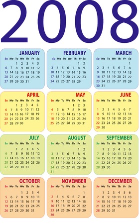 Calendar 2008. Vertical design. The additional format file (EPS).のイラスト素材