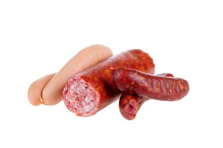 Sausage isolated on the white background.の写真素材