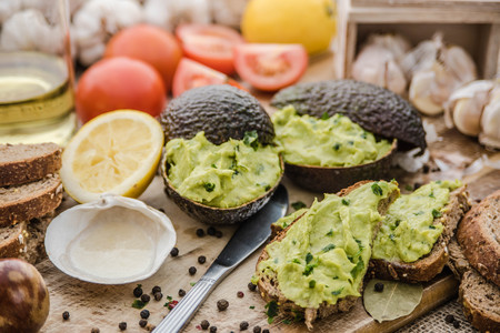 sandwich with puree of avocadoの写真素材