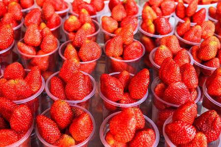  cup of strawberries の写真素材