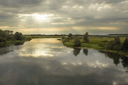 reflection of the sky in the river