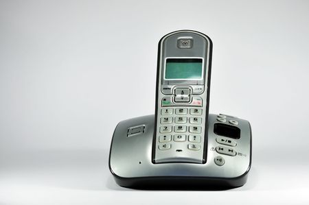 picture of domestic telephone on a white backgroundの写真素材