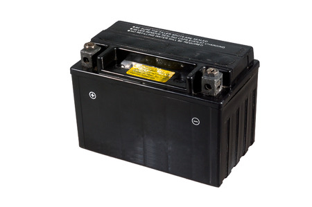small black battery for motorcycle or scooterの写真素材