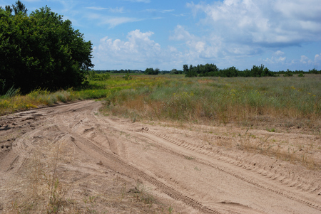 sandy roadの写真素材