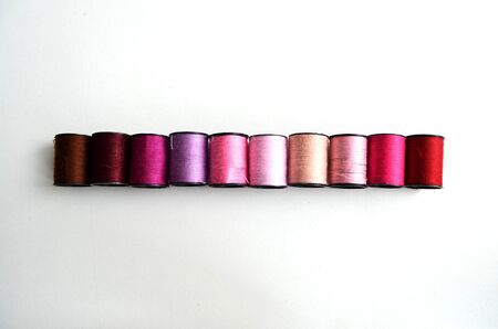 Multi-colored thread. Materials for needlework. Handmade.
