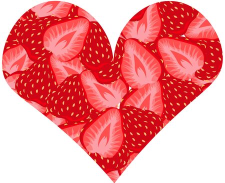 Strawberry center. Sweet design for cards, flyers, scenery. Valentine's Day. Love and romance.
のイラスト素材
