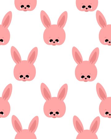 Easter bunnies on a white background. Seamless pattern. Children's drawing. Design for cards, prints and clothes.

のイラスト素材