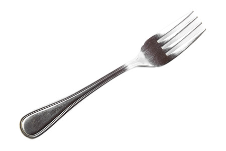 Closeup view of fork isolated on white backgroundの写真素材