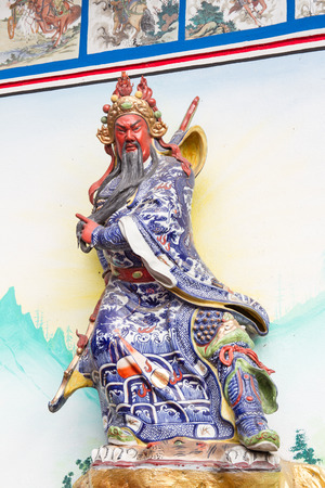 Statue Of Guan Yu (God of honor) in Chinese templeのeditorial素材