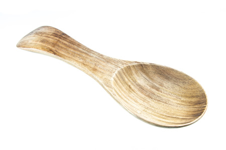 wooden spoon isolated on white backgroundの写真素材