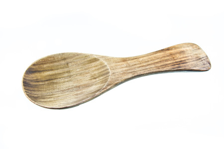 wooden spoon isolated on white backgroundの写真素材