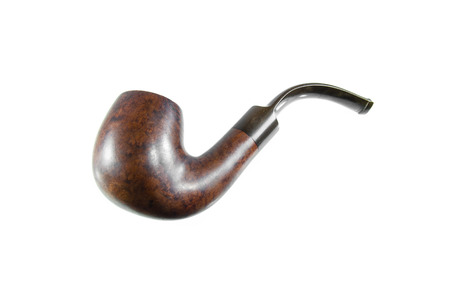 smoking pipe isolated on white backgroundの写真素材