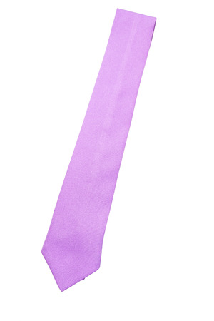 plain purple business neck tie isolated on white backgroundの写真素材