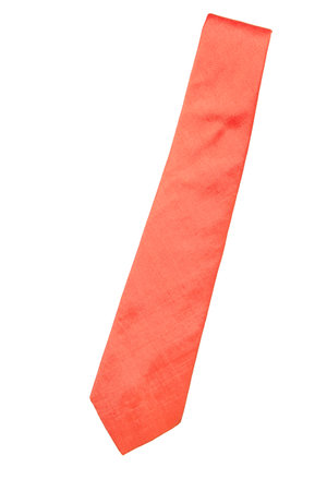 plain orange business neck tie isolated on white backgroundの写真素材