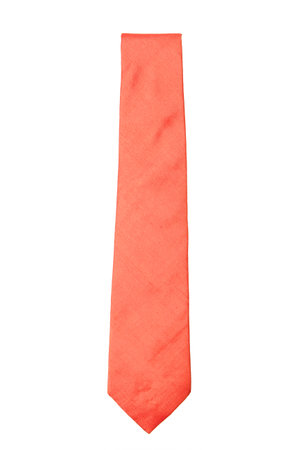 plain orange business neck tie isolated on white backgroundの写真素材