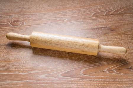 rolling pin on tableの写真素材