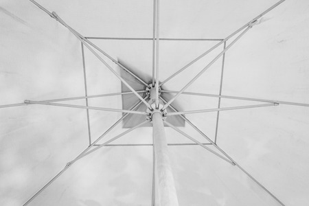 low angle view of white umbrellaの写真素材