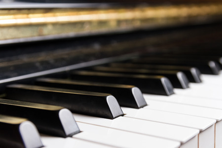 piano keyboard, closeup view - selective focusの写真素材