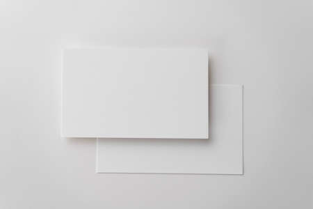 Blank white business card for template mockup on white background.