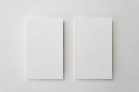 Blank white business card for template mockup on white background.の写真素材