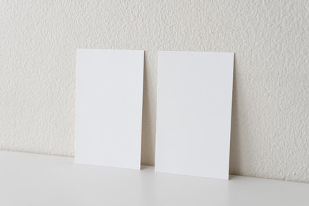 Blank white business card for template mockup on white background.の写真素材