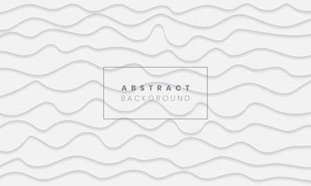 3D abstract modern white wave background. White and gray geometric curly curve line stripes shape texture wallpaper with realistic shadows. EPS10 illustration vector.のイラスト素材