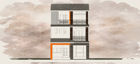 The colorful modern building designの写真素材