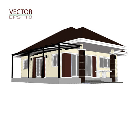 Drawings design houses and furniture.のイラスト素材