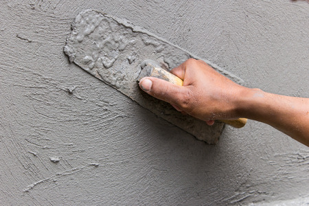 Plastering construction workの写真素材
