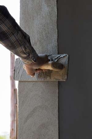Tools used in plaster or masonry construction sitesの写真素材