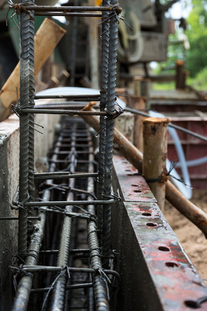 Working  in site construction iron in beamの写真素材